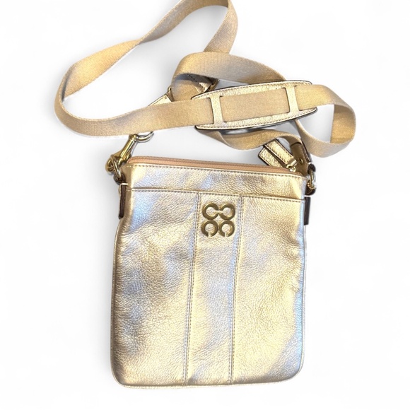 Coach Metallic Gold Leather Crossbody - Picture 1 of 8